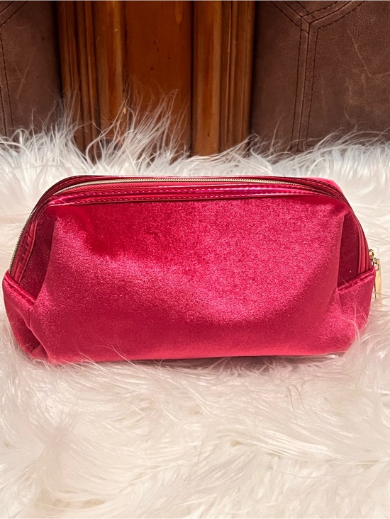 Lancome Handbags - Lancome NWOT Hot Pink Velvet Cosmetic Pouch